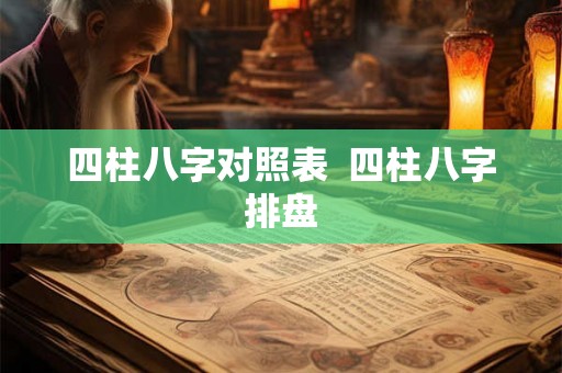 四柱八字对照表  四柱八字排盘