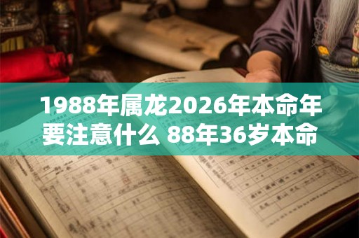 1988年属龙2026年本命年要注意什么 88年36岁本命年佩戴什么旺运