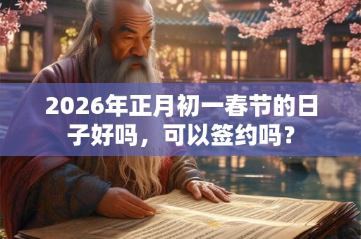 2026年正月初一春节的日子好吗，可以签约吗？