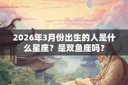 2026年3月份出生的人是什么星座?是双鱼座吗? 2026年3月份出生的人是什么星座?是双鱼座吗?