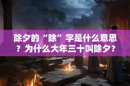 除夕的“除”字是什么意思？为什么大年三十叫除夕？