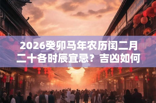 2026癸卯马年农历闰二月二十各时辰宜忌？吉凶如何？