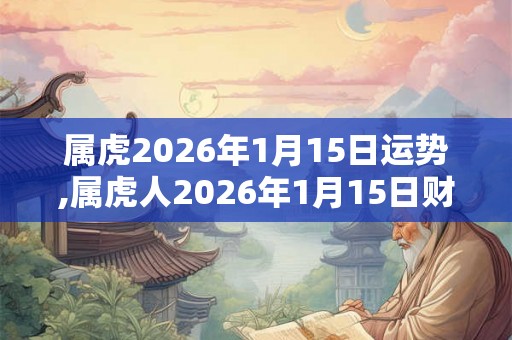 属虎2026年1月15日运势,属虎人2026年1月15日财运,生肖虎2026年1月15日运势
