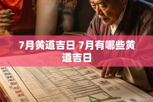 7月黄道吉日 7月有哪些黄道吉日