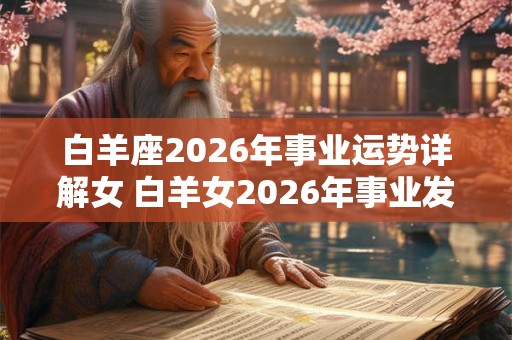 白羊座2026年事业运势详解女 白羊女2026年事业发展如何