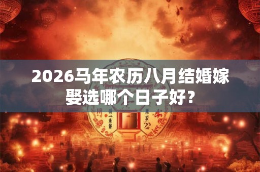 2026马年农历八月结婚嫁娶选哪个日子好? 2026马年农历八月结婚嫁娶选哪个日子好?