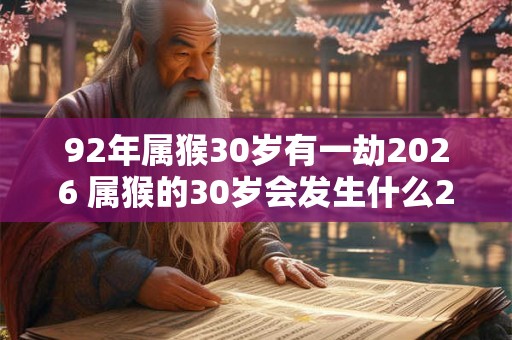 92年属猴30岁有一劫2026 属猴的30岁会发生什么2026劫象 92年属猴30岁有一劫2026 属猴的30岁会发生什么2026劫象
