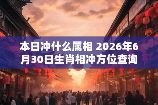 本日冲什么属相 2026年6月30日生肖相冲方位查询