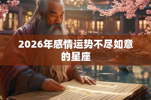 2026年感情运势不尽如意的星座