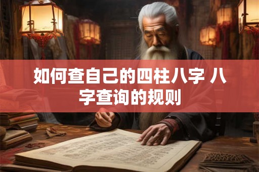 如何查自己的四柱八字 八字查询的规则