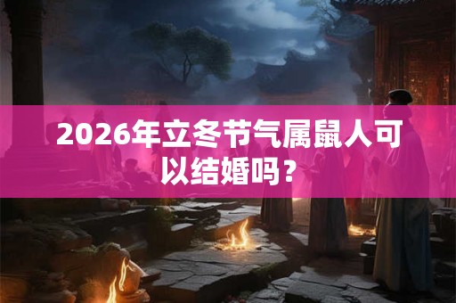 2026年立冬节气属鼠人可以结婚吗？