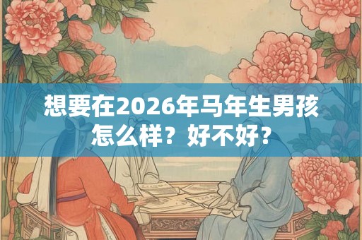 想要在2026年马年生男孩怎么样？好不好？