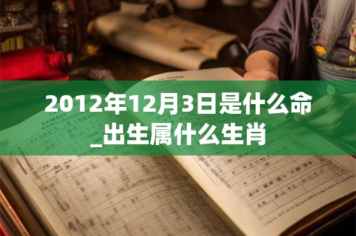 2012年12月3日是什么命_出生属什么生肖