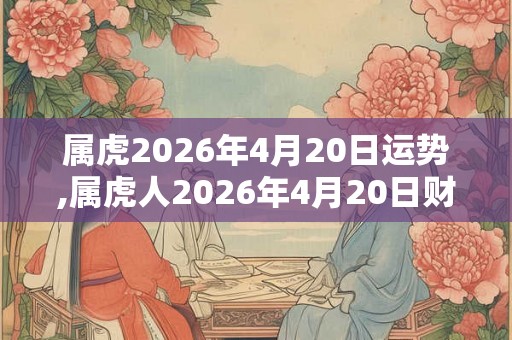 属虎2026年4月20日运势,属虎人2026年4月20日财运,生肖虎2026年4月20日运势