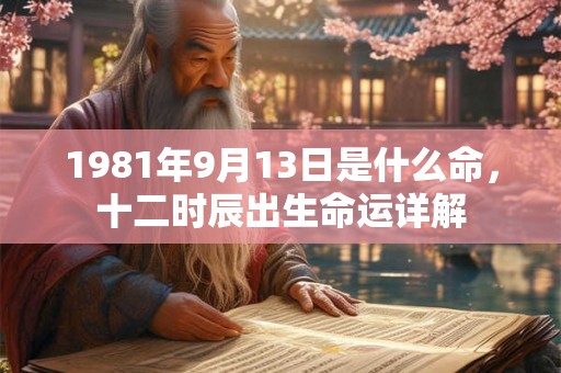 1981年9月13日是什么命，十二时辰出生命运详解