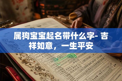 属狗宝宝起名带什么字- 吉祥如意，一生平安