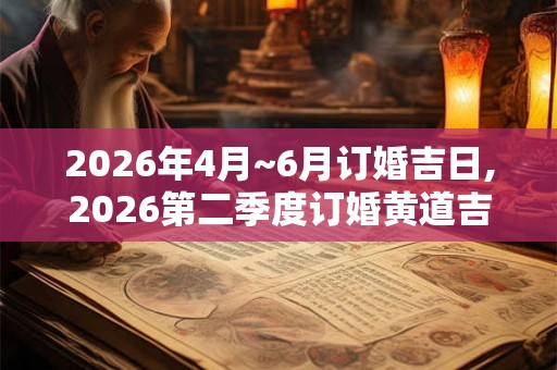 2026年4月~6月订婚吉日,2026第二季度订婚黄道吉日