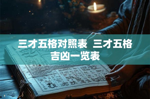 三才五格对照表  三才五格吉凶一览表