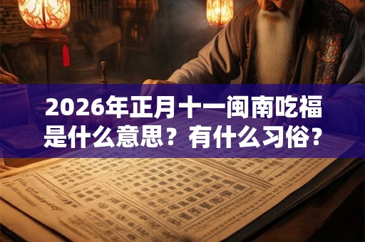 2026年正月十一闽南吃福是什么意思？有什么习俗？