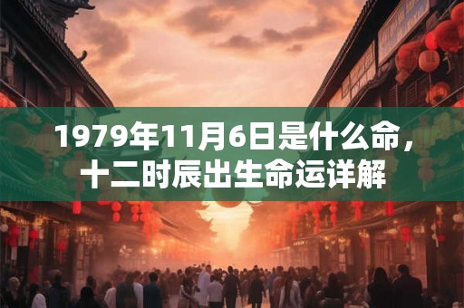 1979年11月6日是什么命，十二时辰出生命运详解
