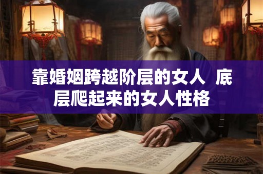 靠婚姻跨越阶层的女人  底层爬起来的女人性格
