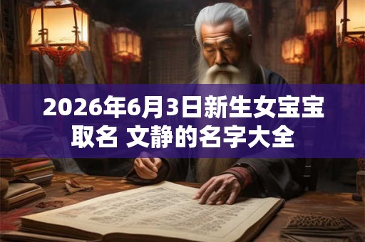 2026年6月3日新生女宝宝取名 文静的名字大全 2026年6月3日新生女宝宝取名 文静的名字大全