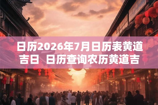 日历2026年7月日历表黄道吉日  日历查询农历黄道吉日