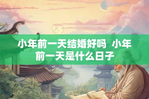小年前一天结婚好吗  小年前一天是什么日子