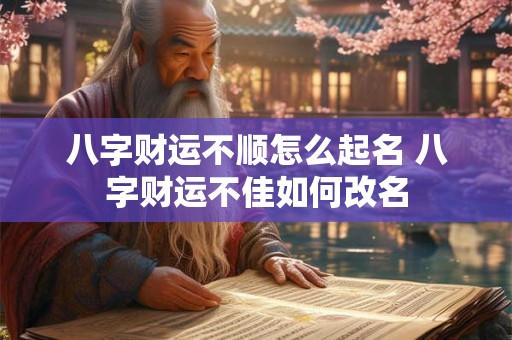 八字财运不顺怎么起名 八字财运不佳如何改名
