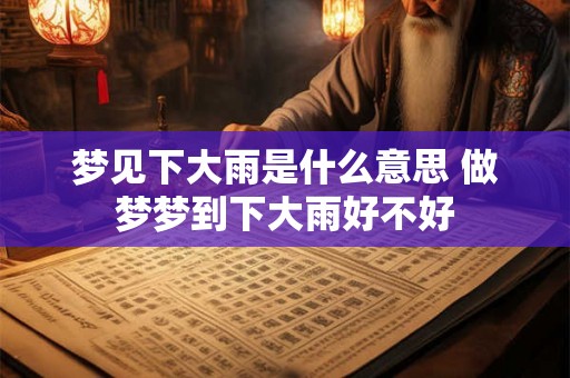 梦见下大雨是什么意思 做梦梦到下大雨好不好