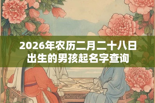 2026年农历二月二十八日出生的男孩起名字查询