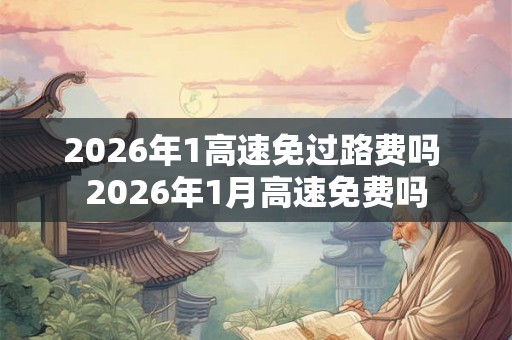 2026年1高速免过路费吗 2026年1月高速免费吗