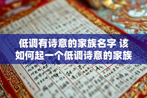 低调有诗意的家族名字 该如何起一个低调诗意的家族名字