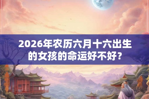 2026年农历六月十六出生的女孩的命运好不好？