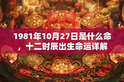 1981年10月27日是什么命，十二时辰出生命运详解