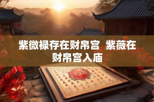 紫微禄存在财帛宫  紫薇在财帛宫入庙
