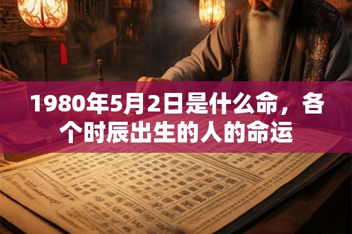 1980年5月2日是什么命，各个时辰出生的人的命运
