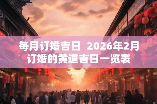 每月订婚吉日  2026年2月订婚的黄道吉日一览表