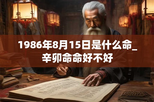 1986年8月15日是什么命_辛卯命命好不好