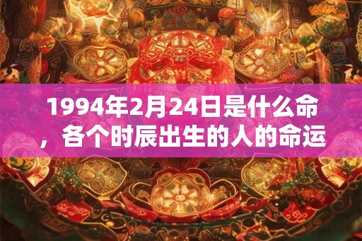 1994年2月24日是什么命，各个时辰出生的人的命运