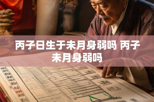 丙子日生于未月身弱吗 丙子未月身弱吗