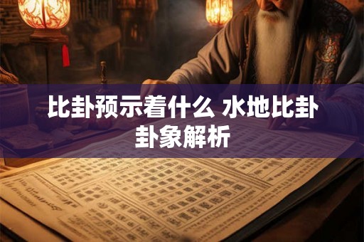 比卦预示着什么 水地比卦卦象解析 比卦预示着什么 水地比卦卦象解析