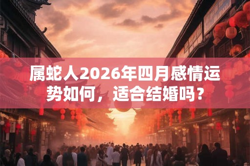 属蛇人2026年四月感情运势如何，适合结婚吗？
