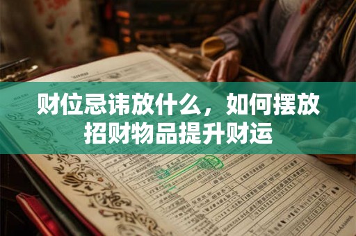 财位忌讳放什么，如何摆放招财物品提升财运