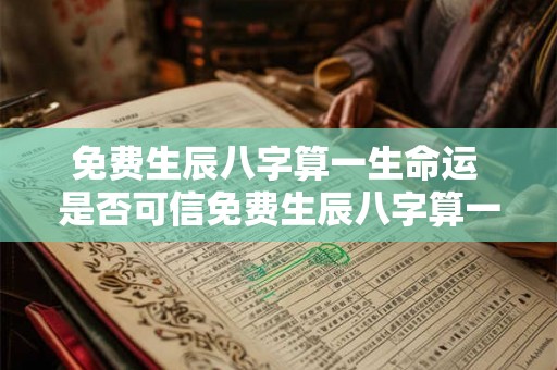 免费生辰八字算一生命运 是否可信免费生辰八字算一生命运的准确性和可靠性如何