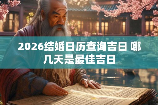 2026结婚日历查询吉日 哪几天是最佳吉日