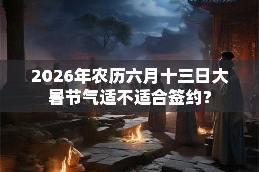 2026年农历六月十三日大暑节气适不适合签约？