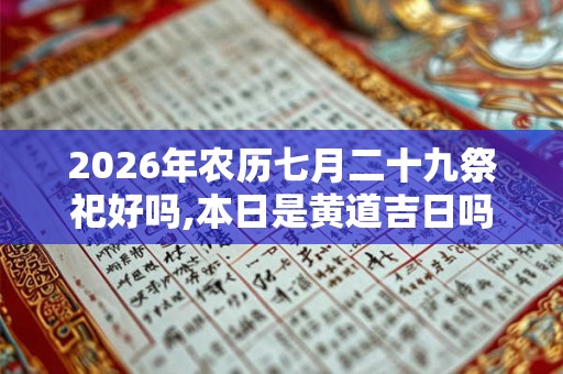 2026年农历七月二十九祭祀好吗,本日是黄道吉日吗？