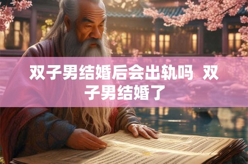 双子男结婚后会出轨吗  双子男结婚了