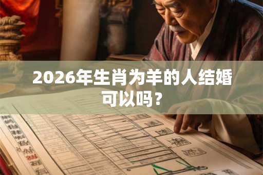 2026年生肖为羊的人结婚可以吗? 2026年生肖为羊的人结婚可以吗?